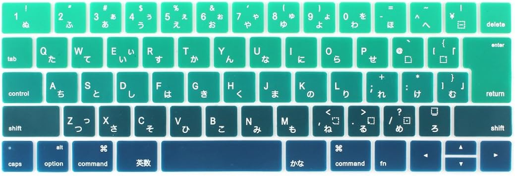 Amazon Macbook Pro 13 15 16 17 18 19 キーボードカバー New Macbook Pro Retina 13 3 15 4 インチ Touch Bar搭載モデル キーボードカバー 防塵カバー Jis日本語配列キースキン 防水シリコン材料 対応モデル A1706 A1707 グラデグリーン Btianda