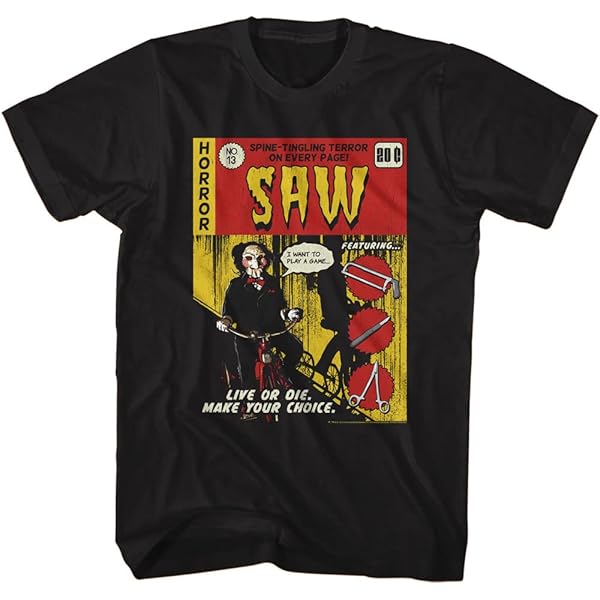 激レア 00s SAW MOVIE Tシャツ ジグソウ ネイビー M SAW Tシャツ ソウ アメカジ ホラー ジグソウ Tee | BF MERCH'S