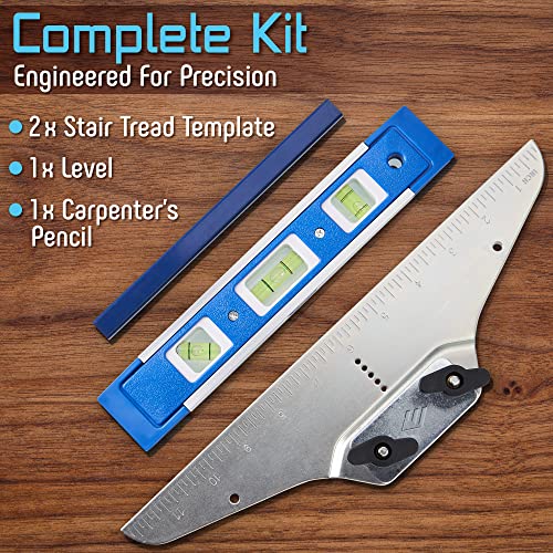 Staircision Stair Tread Template Tool Stair Gauge Set with Carpenter