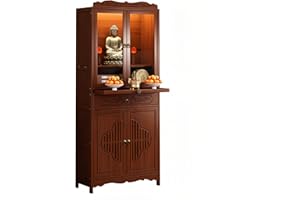 Buddhist Pooja Cabinet with Storage, Multifunction Meditation Altar Table, Chinese Pedestal Offering Table for Spiritual Prac