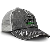 Soft Mesh Cap Hat Embroidered Western Farm Animal Cow Cattle Angus Bull Distressed Vintage Cap Cotton