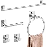 DUMDER 5 Pieces Bathroom Hardware Accessories Set Brushed Nickel Towel Bar Set Stainless Steel Towel Racks for Bathroom,Wall-Mounted 23.6 inch