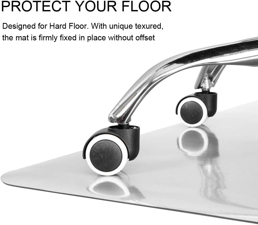 Kuyal Clear Chair mat for Hard Floors 36 x 48 inches Transparent Floor Mats Wood/Tile Protection Mat for Office & Home (36" X 48" Rectangle for Hard Floor): Kitchen & Dining