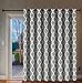 H.VERSAILTEX Extra Wide Blackout Curtain 100x84 Inches Thermal Insulated Curtain for Sliding Glass Door -Grommet Top Patio Door Curtain - Moroccan Tile Quatrefoil Pattern, Dove and White