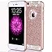 iPhone 6/6s Case,ARSUE (TM) Luxury Hybrid Beauty Crystal Rhinestone With Gold Sparkle Glitter PC Hard Protective Diamond Case Cover For iPhone 6/6s [4.7inch] (Rose Gold / Bling)
