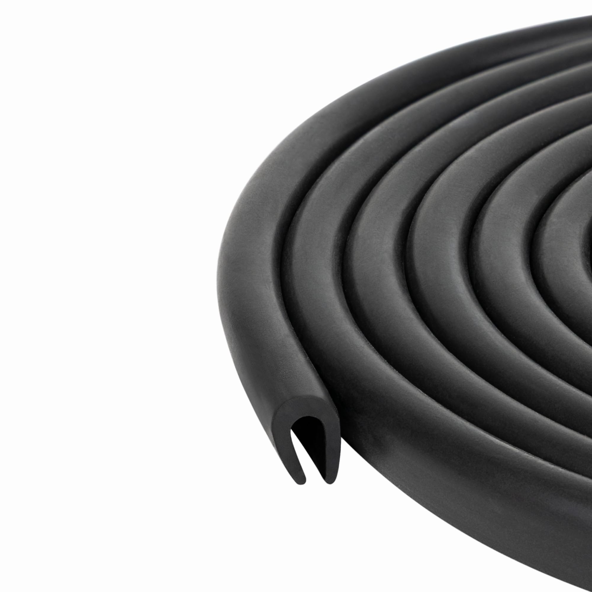 Black U Channel Edge Trim Seal EPDM 13.1mm high X 8.6mm Wide (1.50 Meter)