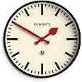 NEWGATE® Universal Wall Clock Wall Clocks - Round Clock - Kitchen Clock - Clocks for Living Room - Office Clock - Station Clock - Deep Straight-Cut Case - Marker Dial (Black)