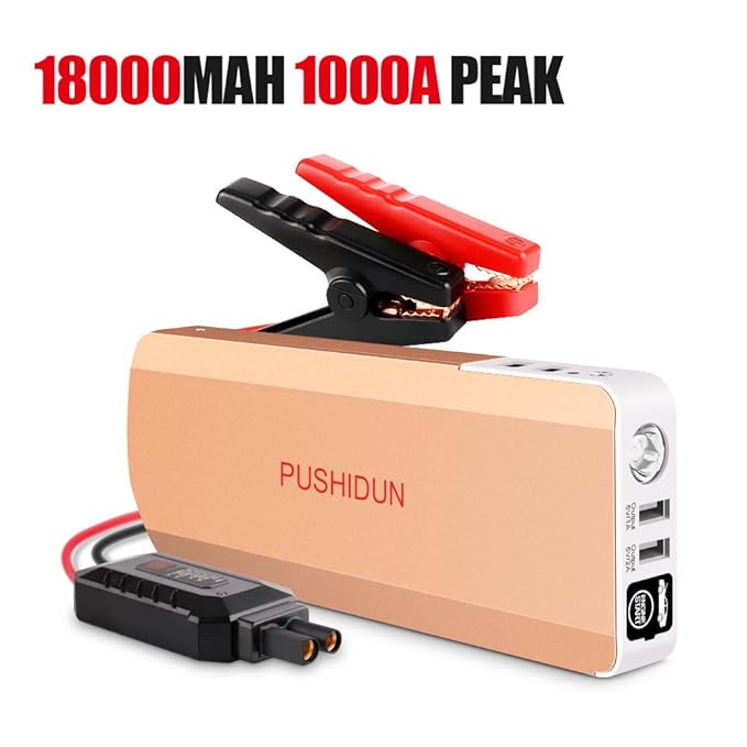 title=Auto Jump Starter 18000mAh 1000A Power Pack for 6.0L Gas e 3.0L Diesel
