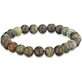 Crystal Vibe African Turquoise Bracelet for Good Luck and Prosperity - Attract Positive Energy and Promote Overall Well-being - 8mm Beaded Bracelet for Spiritual Growth - Elastic Adjustable Size