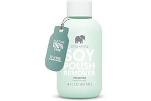 ella+mila Soy Nail Polish Remover Non-Acetone Nail Polish Remover - Non-Toxic Fingernail Polish Remover - For Natural Nail Polishes - Unscented & Enriched With Vitamins A, C & E(4 fl oz) Teal