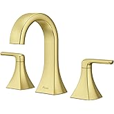 Pfister Bruxie Bathroom Sink Faucet, 8-Inch Widespread, 2-Handle, 3-Hole, NSF Certified, Brushed Gold Finish, LF049BIEBG