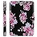 MOSISO PU Leather Case Compatible with MacBook Air 11 inch A1370 / A1465, Book Folio Protective Stand Cover Sleeve, Peony
