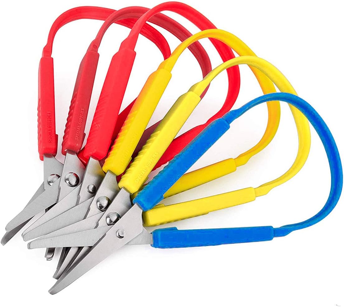 iSuperb 6 Pack Loop Scissors Grip Scissor for Kids, Teens and Adults