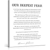 Inspirational Quotes Canvas Wall Art Print - Our Deepest Fear Poster Painting Motivational Wall Decor for Home Bedroom Office 8x10 Inch Framed
