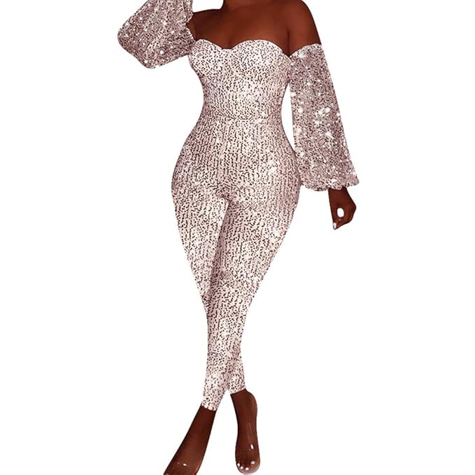 Buy Women's Sexy Off Shoulder Sparkle Sequin Night Club Party Bodycon