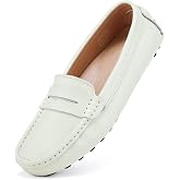 BEAUSEEN Women's Genuine Leather Penny Loafers Classic Driving Moccasins Casual Slip On Comfort Women Loafer Shoes
