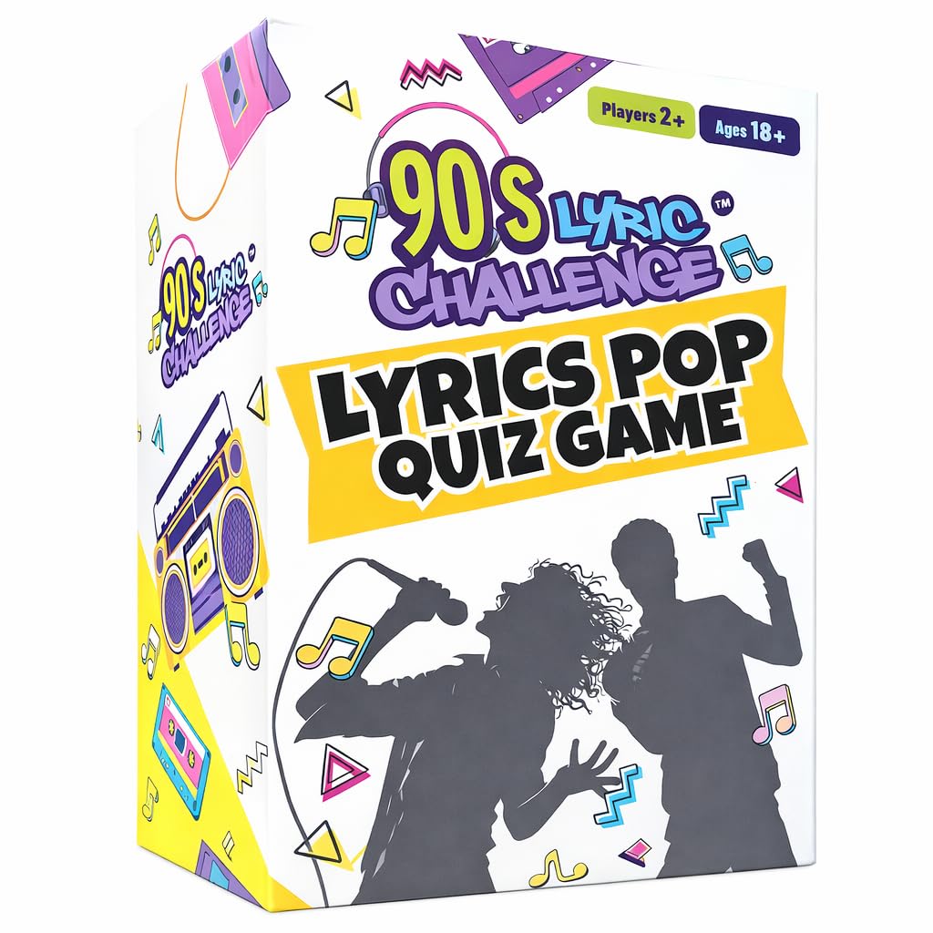 90's Song Lyric Game - Fun Music Trivia Game for Adults, for Music Lovers, Ideal for Millennials, Gen X