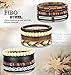 FIBO STEEL 12 Pcs Leather Bracelets for Men Women Wooden Bead Bracelet Cuff Elastic,BCH