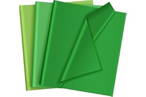 HLONON 30 Sheets Green Tissue Paper for Packaging Gift Bags Decoration, Gift Wrap Tissue Paper Bulk for Weddings Birthday DIY Project Saint Patrick's Day Christmas Gift Wrapping Crafts Decor