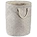 DII Woven Paper Storage Bin, Geo Diamond, Gray, Large Round