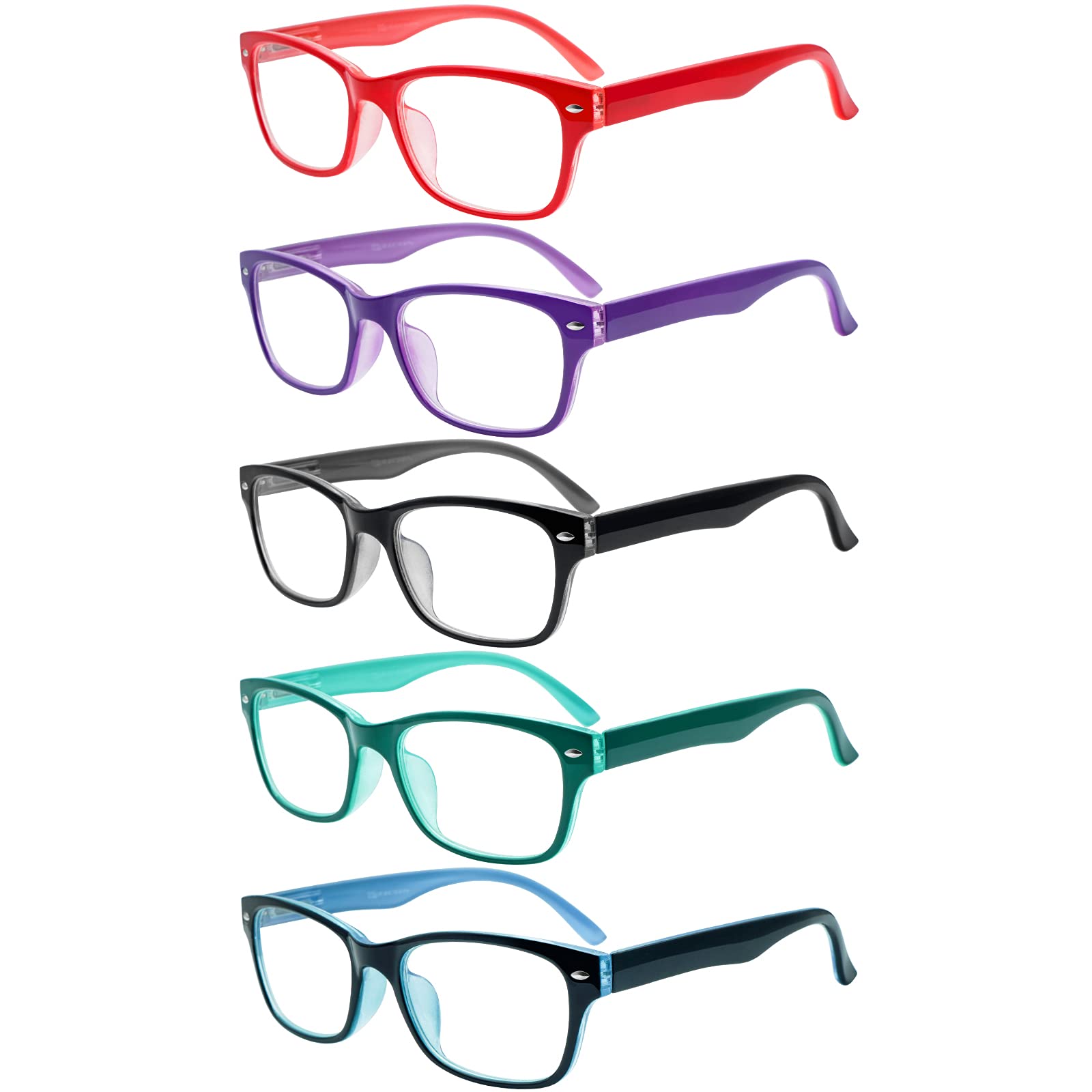 Photo 1 of SIGVAN Reading Glasses 5 Packs Blue Light Blocking Eyeglasses Quality Spring Hinge Colorful Computer Readers for Women Men (5 Mix, 1.0, multiplier_x)