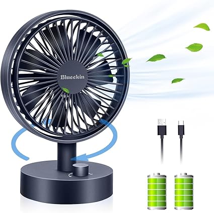 Amazon Blueekin 自動首振り 卓上扇風機 超静音 小型 Usb扇風機 充電式 ミニ扇風機 7枚羽根 超強風 4000mah大容量バッテリー 長時間連続使用 省エネ おしゃれ ネイビー Blueekin 卓上扇風機 通販
