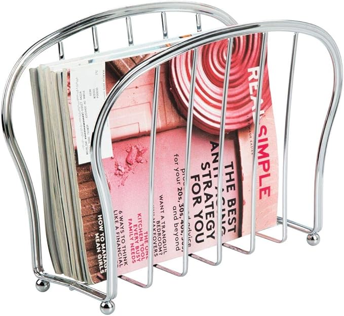 mDesign Magazine Holder Elegant Metal Magazine Organiser for