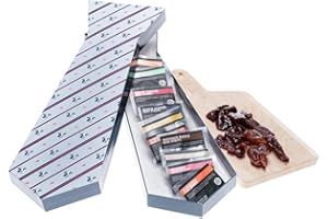 MAN CRATES Jerky Tie – Includes 10 Delicious Beef Jerky Flavors – In A Delightfully Surprising Tie-Shaped Box – Fun Gift For Men