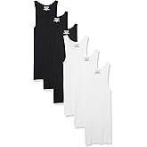 Amazon Essentials Men's Lightweight Tank Undershirts, Pack of 6