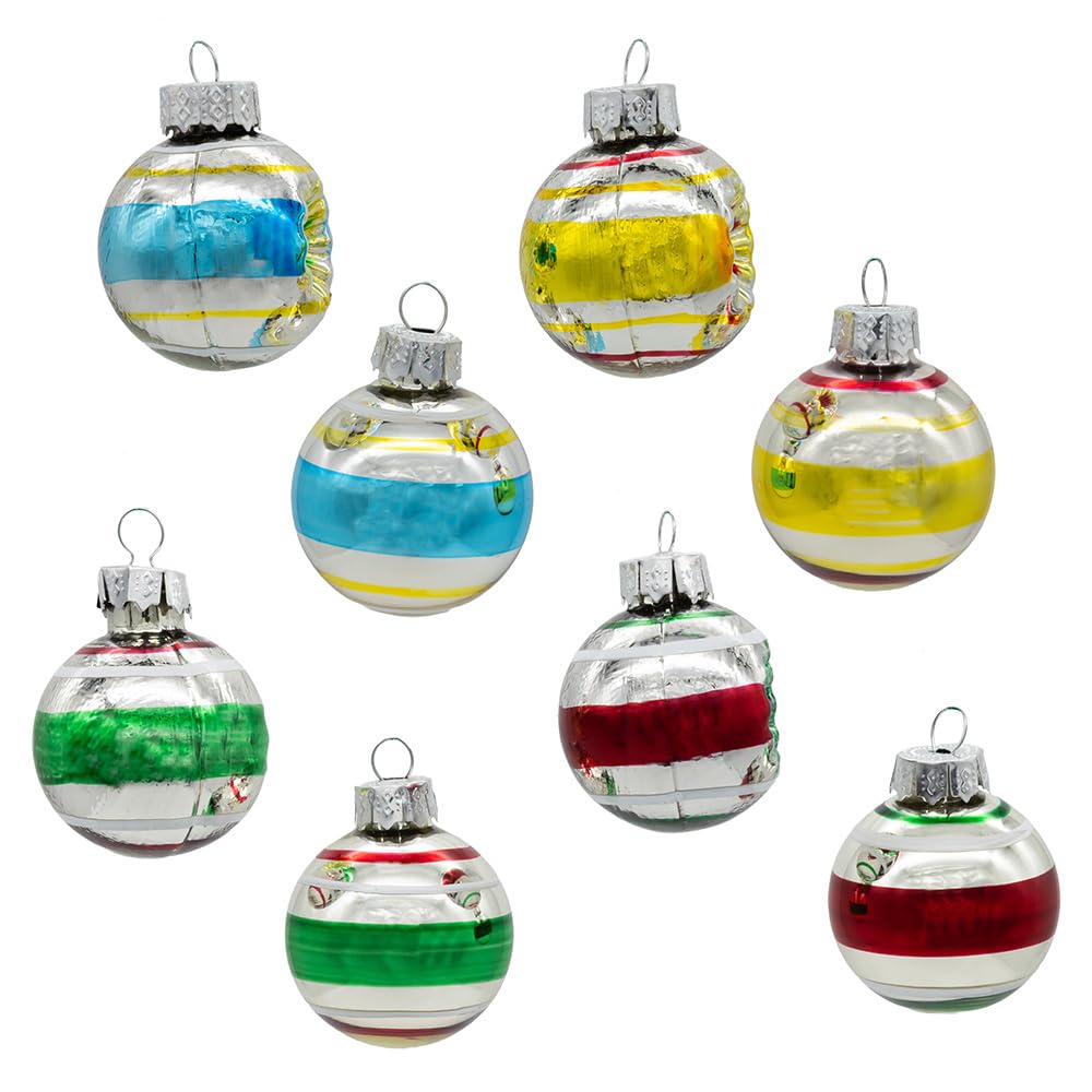 Kurt S. Adler Kurt Adler 30mm Solid and Reflector Glass Ball Set of 16 Ornament Set, 16 Piece