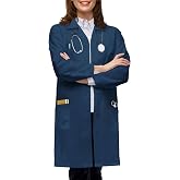 NY Threads White Lab Coat for Women with Side-Slit Access and 3 Pockets | Medical Lab Coat with Long Sleeves Button-Front Closure Machine Washable for College Classroom Laboratory &amp; Healthcare