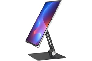 ALASHI Tablet Stand for Desk, Multi-Angle Adjustable, Foldable Portable Tablet Holder, Ergonomic Design Tablet Riser Compatible with 4 to 13 Inches Tablets, Black