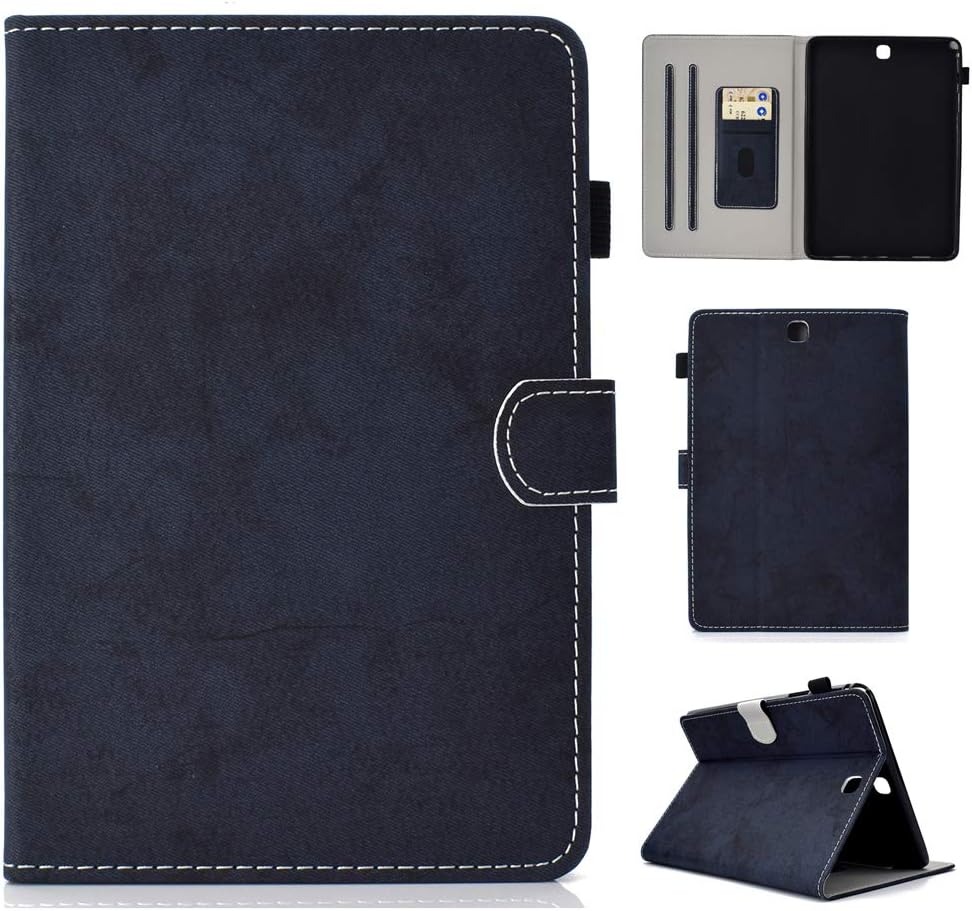 LMFULMCase for Samsung Galaxy Tab A/SM-T550 / T555 (9.7 Inch) PU Magnetic Leather Cover Sleep/Wake Function Stent Function Holster Flip Cover for Galaxy Tab A 9.7 Tablet PC Dark Blue