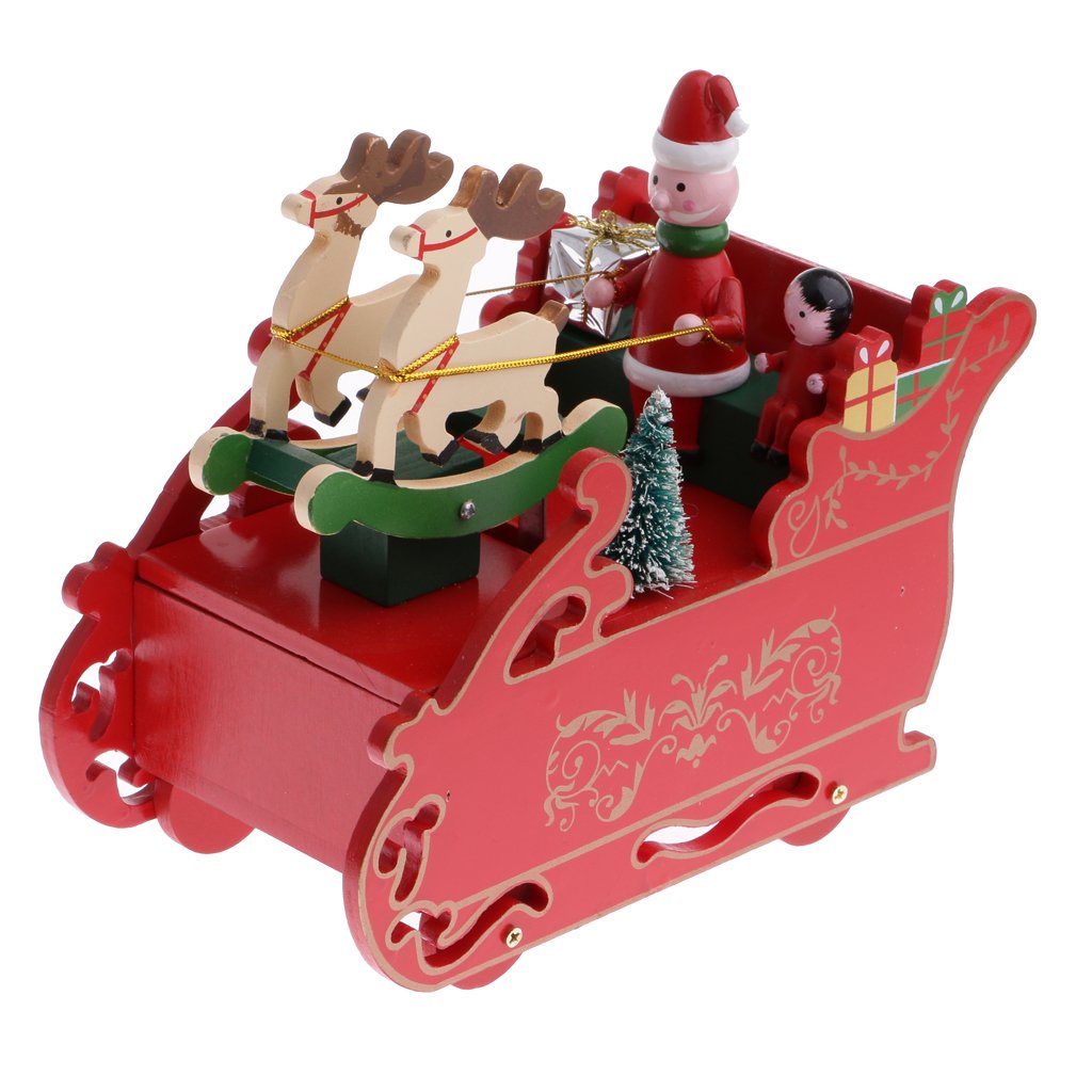 Buy Spograde Christmas Music Box Santa Claus Sleigh Kid Wind Up Musical