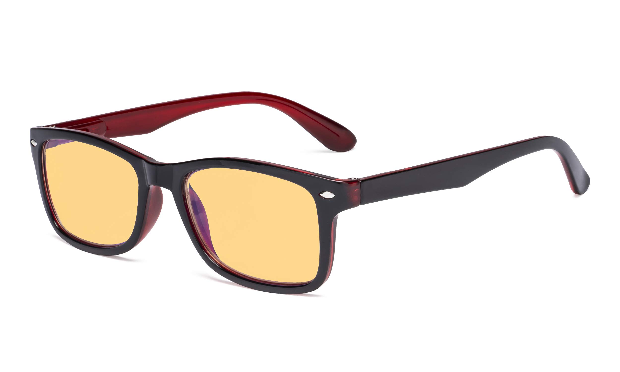 Eyekepper Blue Light Blocking Computer Reading Glasses Women Men with Amber Tinted Filter Lens - Classic Readers -Black Red — image 1