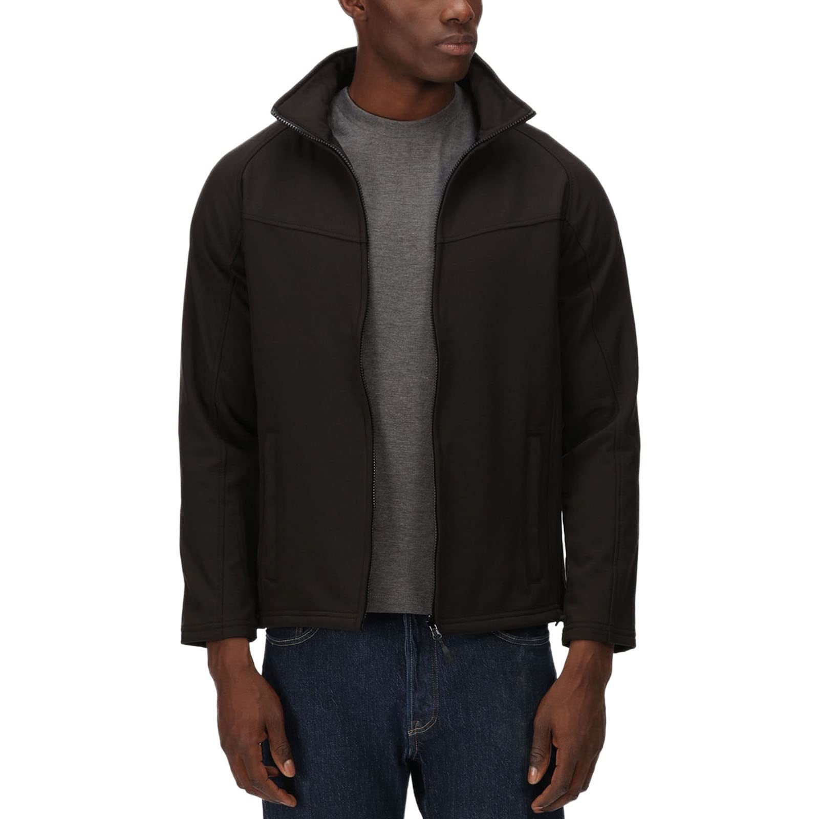 Regatta Professional Men's Uproar Interactive Wind Resistant Softshell, All Black, size XX-Large