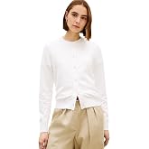 Tommy Hilfiger Women's Cotton Crew Neck Cardigan Sweater Lightweight Button Down Knit Cardigan