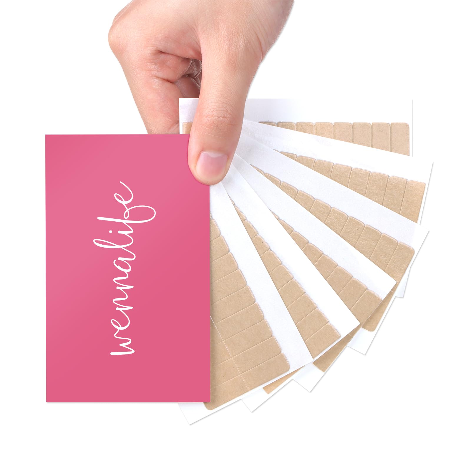 WENNALIFE Hair Extension Tape, Double Sided Replacement Tape Tabs for Tape in Hair Extensions No Residue Transparent Tape in Extension Replacement Tape, 72pcs 1.6x0.3 Inch/Piece