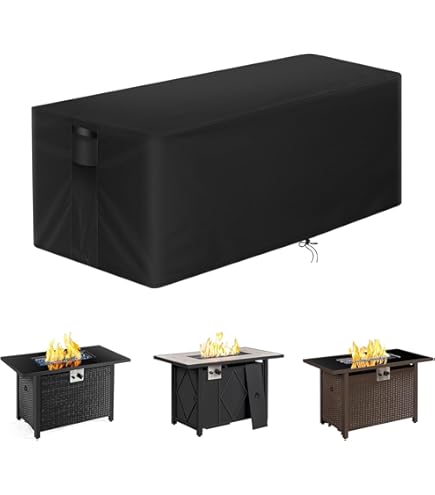 NettyPro Housse De Foyer Carrée Imperméable Pour Table De Foyer Au Gaz Propane, 71,1 X 71,1 X 61 Cm, Marron