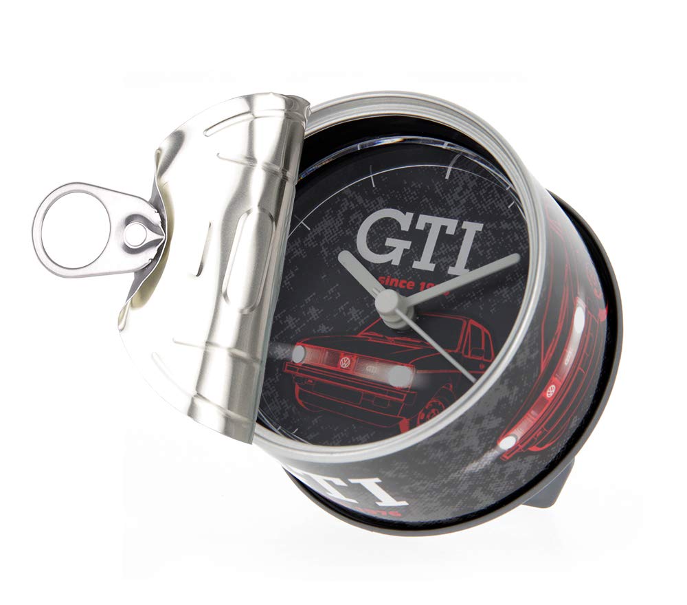 BRISA VW Collection Volkswagen Table Clock, Magnet Clock, MyClock also customizable, Photo Gift in T1 Bus, Beetle, GTI Design (GTI The Legend/Black)