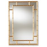 Baxton Studio Adra Wall Mirror, Metal, 32.25-inch H x 21.5-inch W x 1.26-inch D