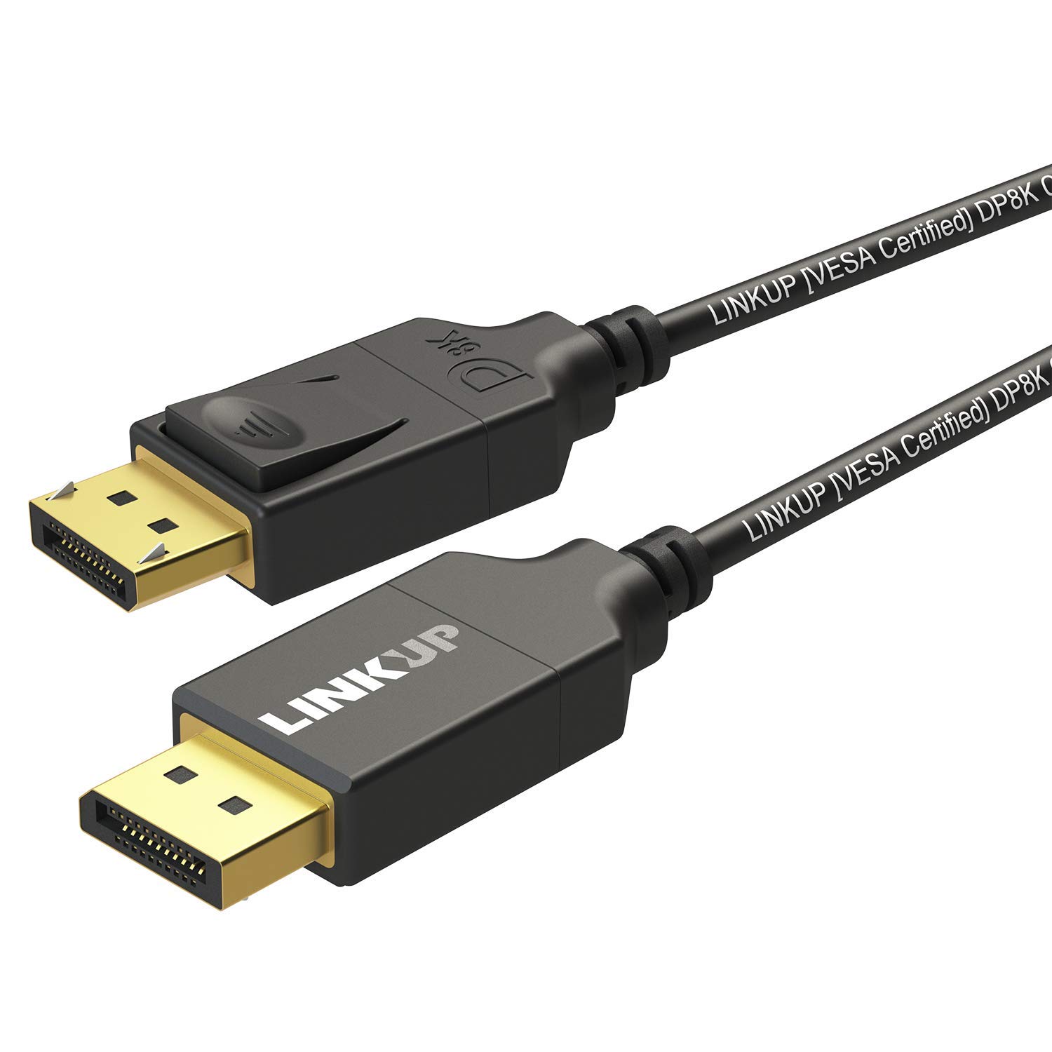 LINKUPDisplayPort DP8K DP1.4 Cable (VESA Certified) HBR3 DSC 1.2 | 144Hz Extreme High Speed Gold Plated | 8K 5K 4K 3K 2K | UHD QHD FHD | 34AWG Flexible - 2 Meter