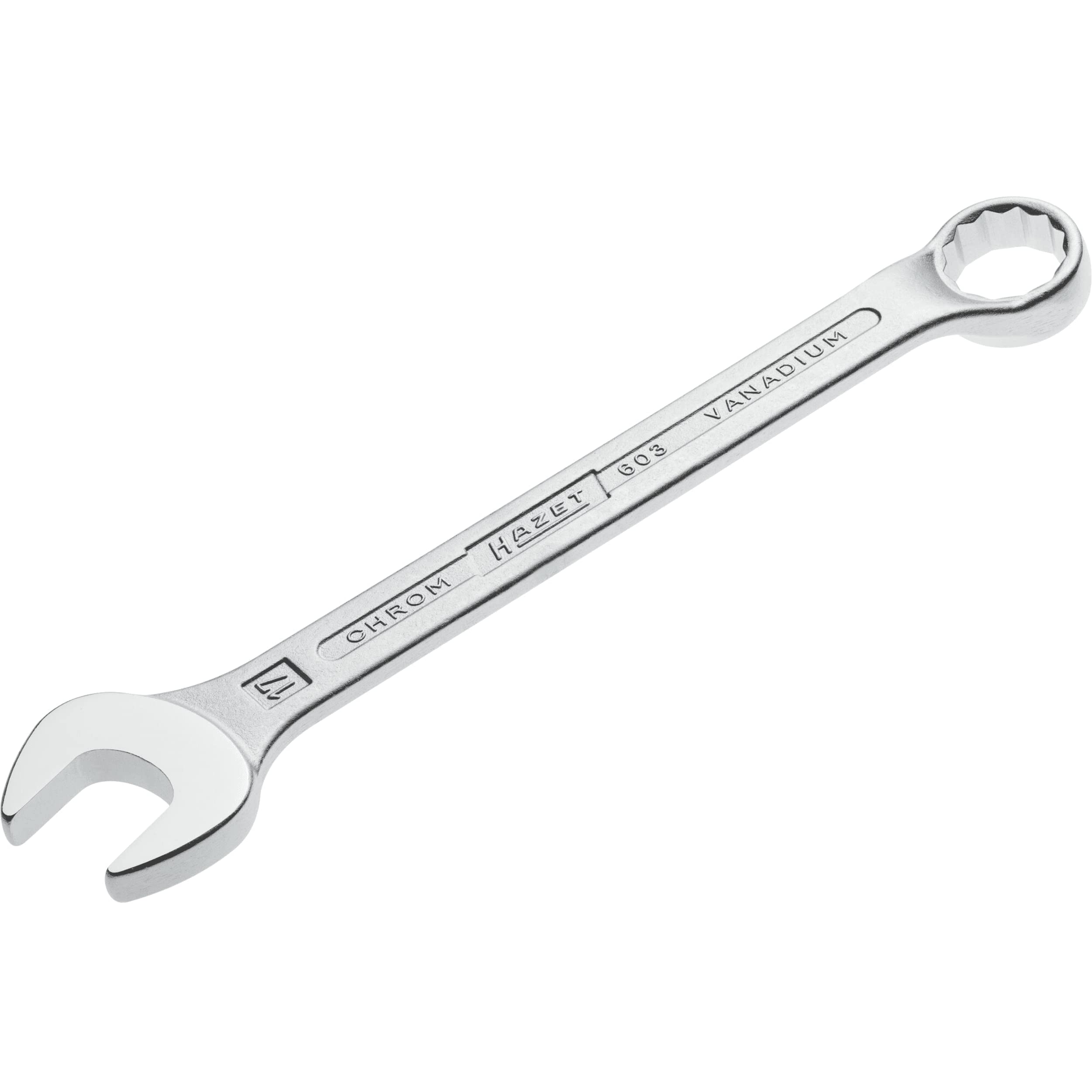 HAZET 603-17 200 mm 12-Point Profile Combination Wrench - Chrome-Plated