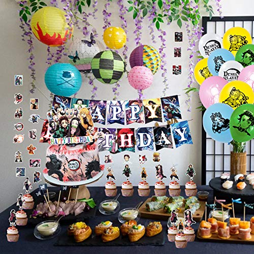 Demon Slayer Nezuko Theme Children's Birthday Party Decoration Balloon Anime Latex Boy Girl