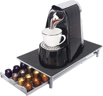Amazon コーヒーカプセル収納スタンド カプセルスタンド 引き出し式 40個収納 省スペース 滑り止め 騒音を減らす カプセルホルダー コーヒーメーカー置き 卓上収納 収納 シンプルでスタイリッシュ 家庭 業務用 Brisunshine カプセルホルダー