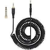 weishan Coiled Audio Cable Compatible with ATH-M50X, ATH-M40X, ATH-M70X Gaming Headphones, 2.5mm to 3.5mm Extension Aux Cord Wire 5ft to 16ft