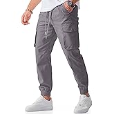 JMIERR Men's Casual Cargo Joggers Pants Stretch Elastic Waist Drawstring Tapered Sweatpants with Pockets