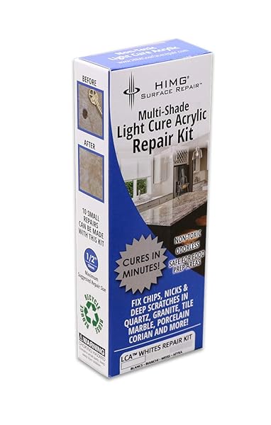 Weiss   Reparaturset fr Oberflchenschden auf Granit Marmor Naturstein Fliesen Acryl Kunststoff und Porzellan lichthrtend