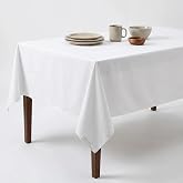Urban Villa Tablecloth Cotton Tabletop 60x84 (6-8 Seats) White