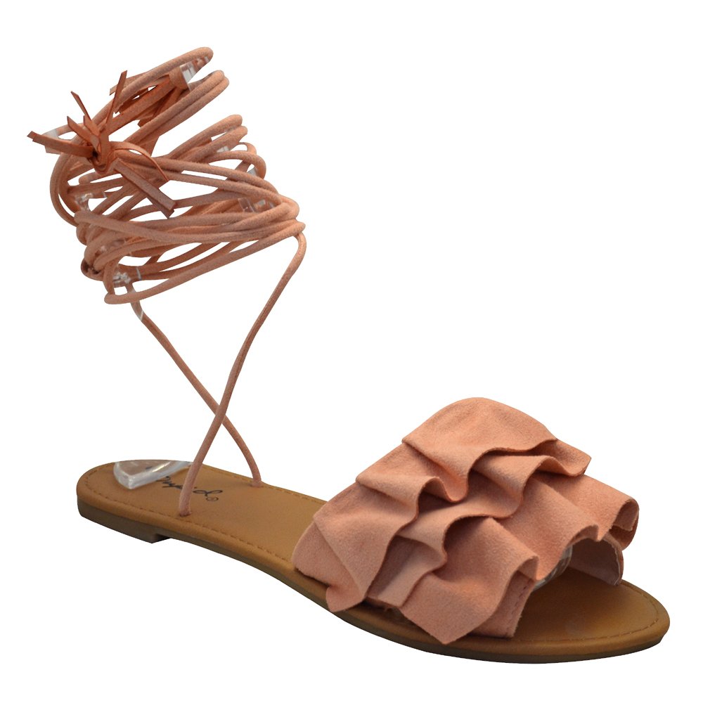 qupid lace up sandals